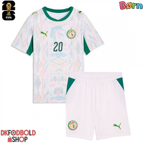 Senegal Habib Diallo #20 Hjemmebanesæt Børn VM 2026 Kort ærmer (+ korte bukser)